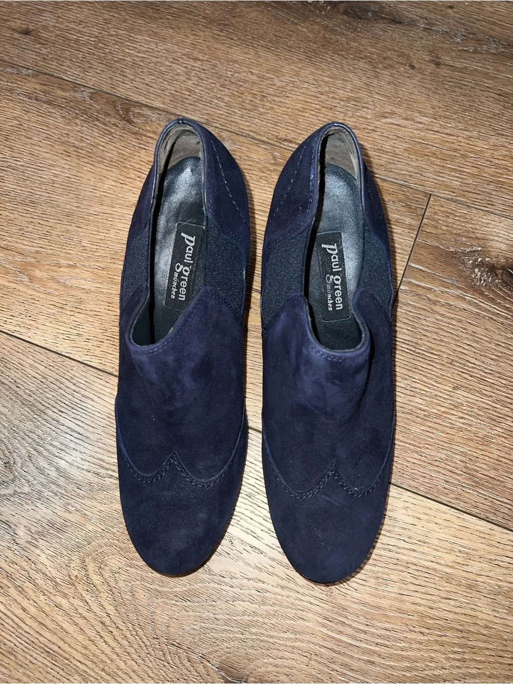 Paul Green Navy Suede Ankle Booties Size 5.5/8US
